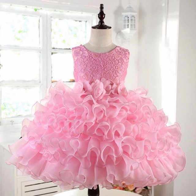 Gaun import anak bayi pink pesta dress