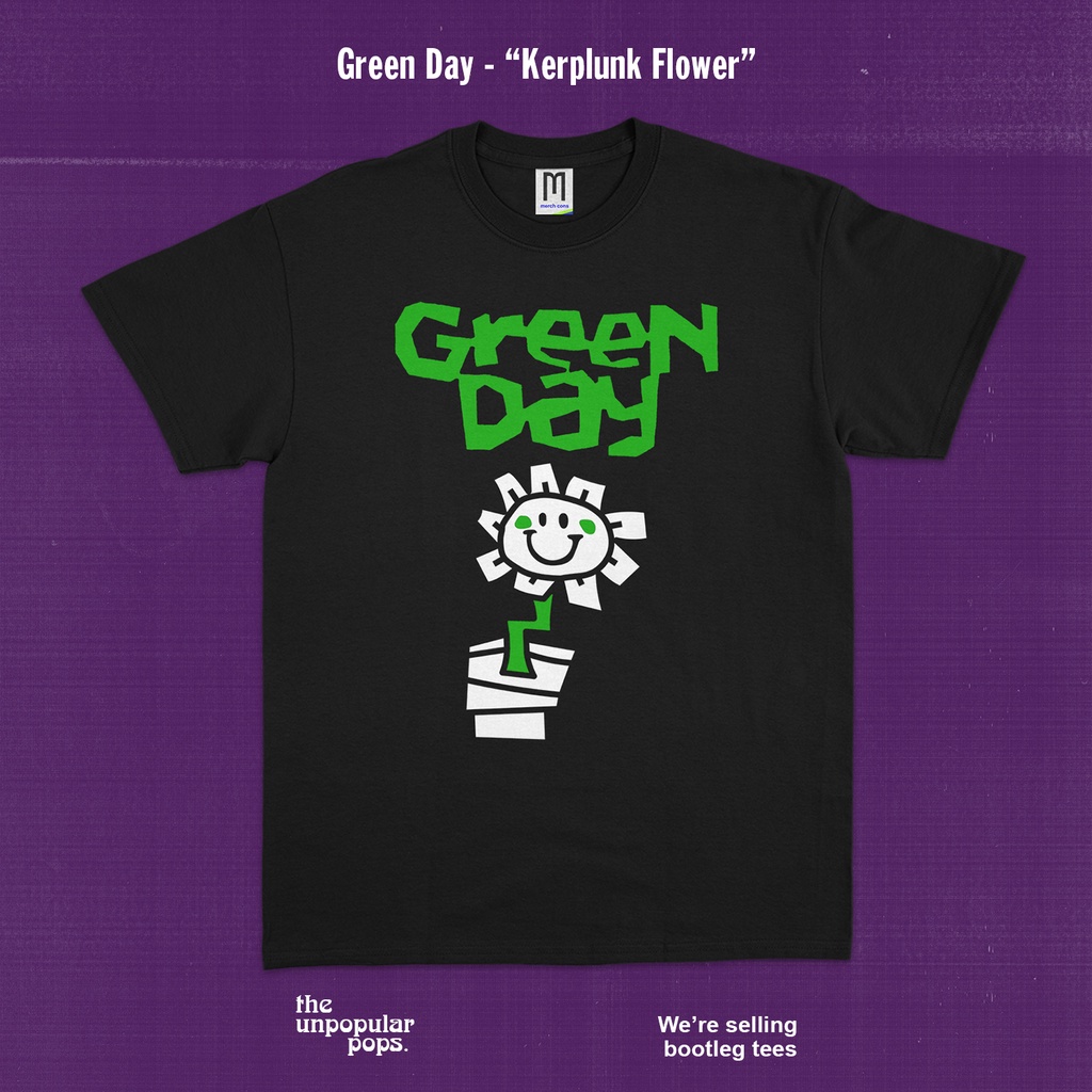Kaos T-Shirt Baju Band GREEN DAY - KERPLUNK FLOWER