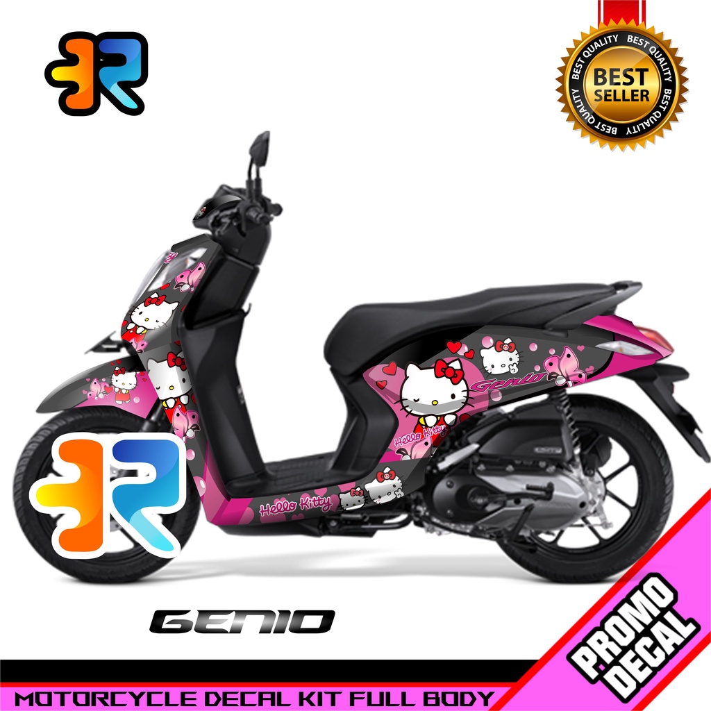 Decal Motor Genio Desain Hello Kitty Sticker Decal Full Body