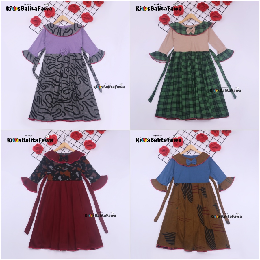 Long Dress Jessika uk 3-4 Tahun [EXPORT] Baju Anak Perempuan Panjang Gamis Muslim Dres Ngaji Murah