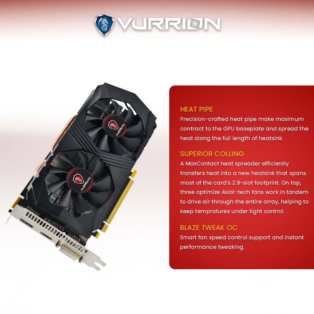 VGA VURRION R9 370 4GB DDR5 256BIT GAMING VGA ORI