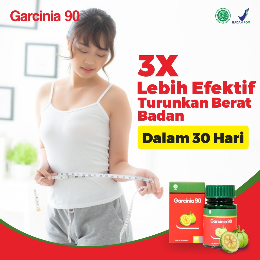 Garcinia 90 - Suplemen Diet Penurun Berat Badan Ramping &amp; Sehat / Pelangsing / Body Slimming BPOM