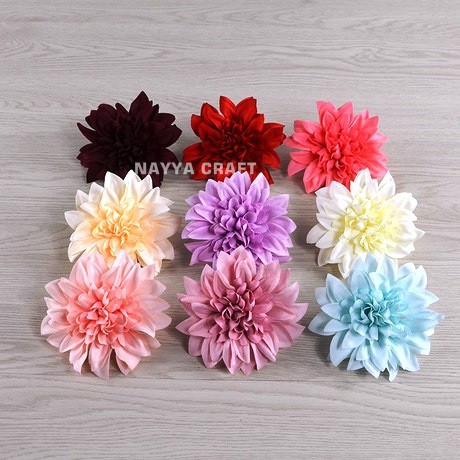 Bunga Dahlia Artificial 10.5 Cm Kepala Bunga Artificial Dekorasi Bahan Kain Non Tangkai Peony Mawar