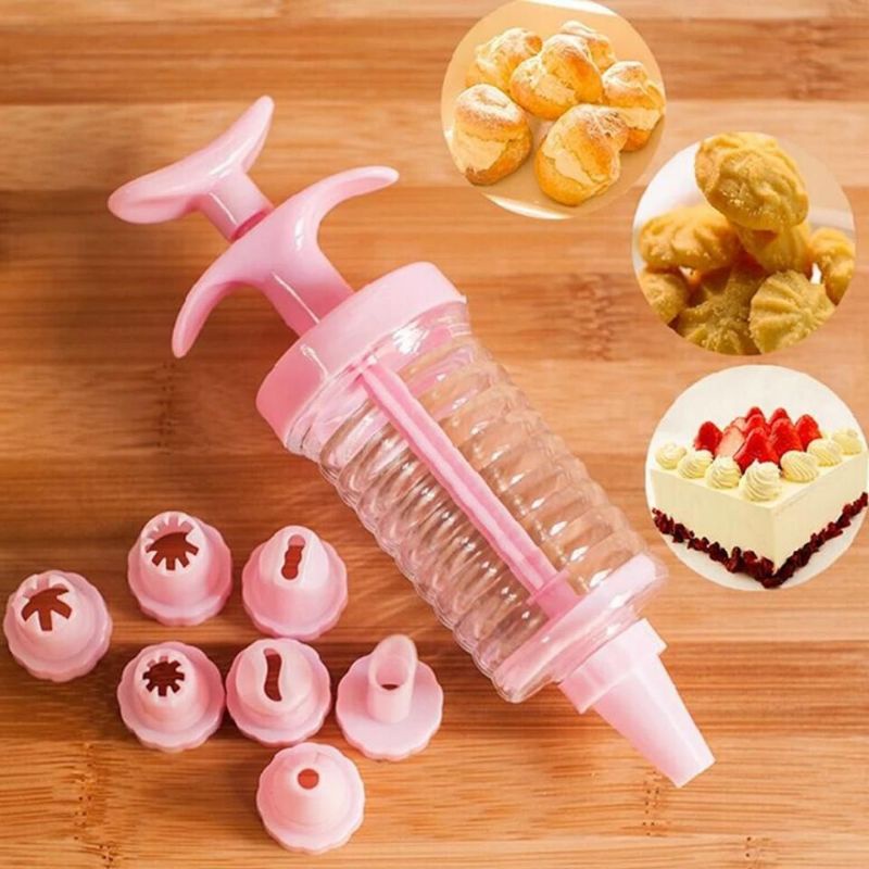 SET SPUIT PLASTIK PUMP DEKOR KUE SPUIT KUE ISI 8 MACAM SPUIT BAHAN PLASTIK