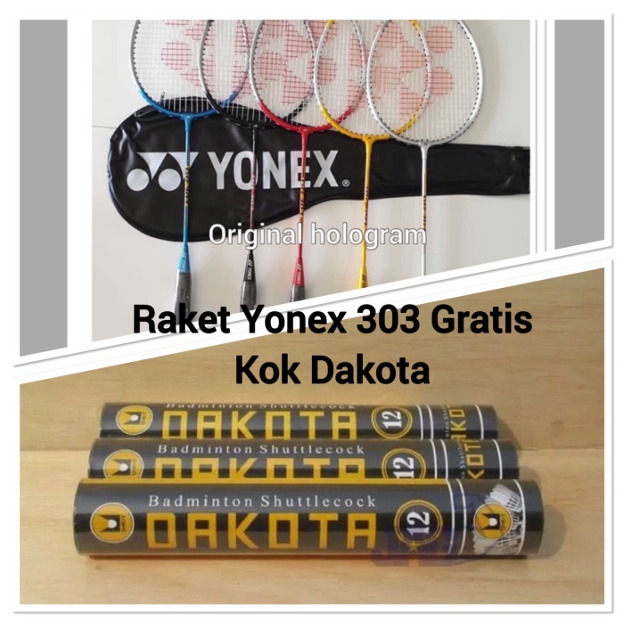 Nh201Nn Raket Badminton Yonex Gr303 Original Bonus +Kok Shuttlecock Dakota Set Nyh2N10Y