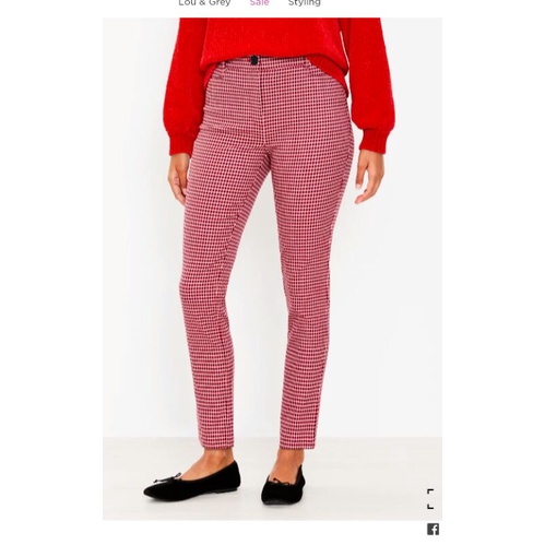 Loft Curvy Perfect Skinny Pants In Red Multi