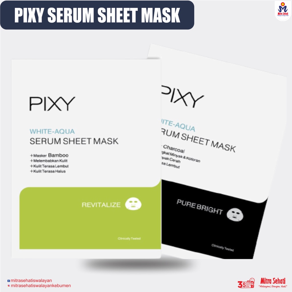 PIXY SERUM SHEET MASK / PIXY FACE MASK CLAY SCRUB / PIXY PEEL OFF MASK SMOOTH [ Mitra Sehati Swalaya