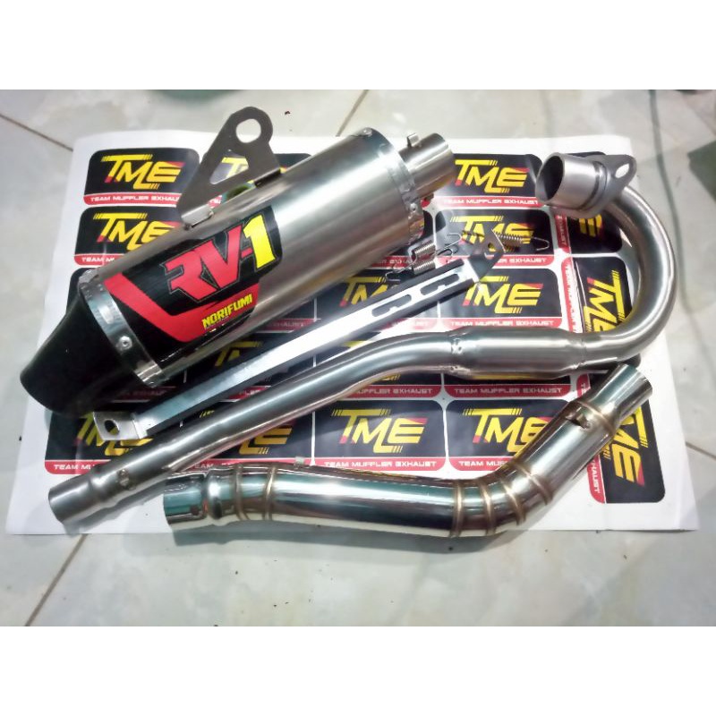 KNALPOT MOTOR RACING RV1 PRO SIRCUIT FULL SET UNTUK CRF/KLX 150CC
