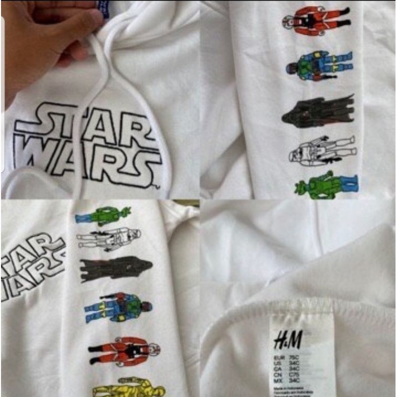 Hoodie Starwars White Original CMT 100%