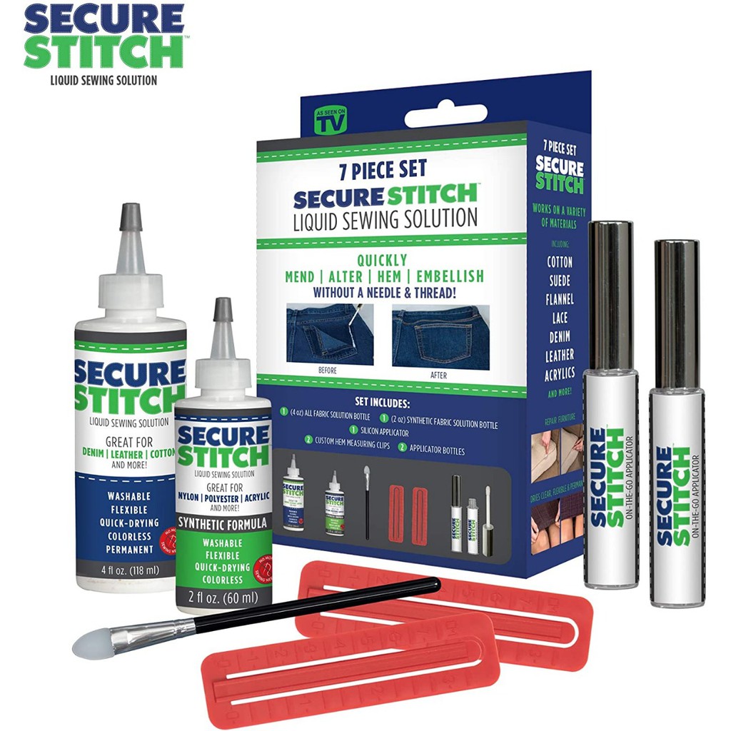 VOM SECURE STITCH Liquid Glue Sewing Solution Set Kit - Lem Jahit 0664