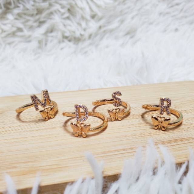 cincin karakter huruf xuping emas