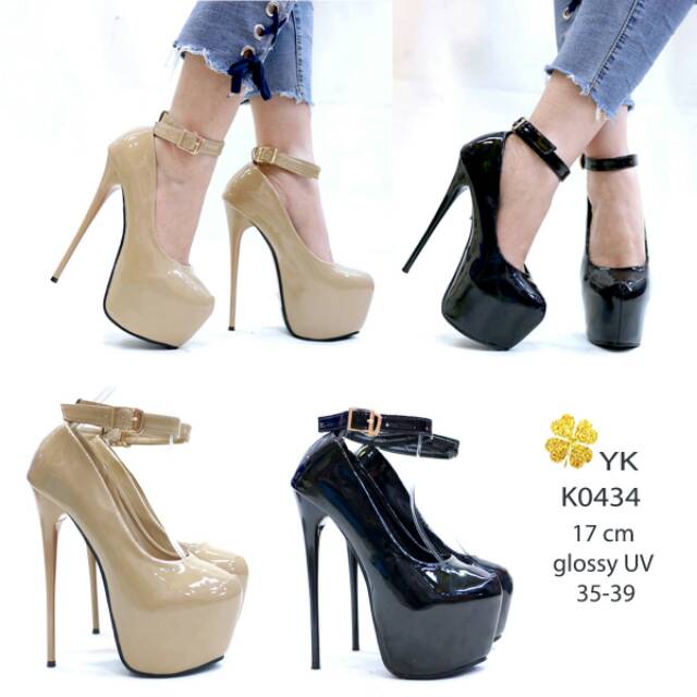 OSshoes 0434 premium heels 17cm 17 cm import shoes wanita high heels highheels pump ketutup