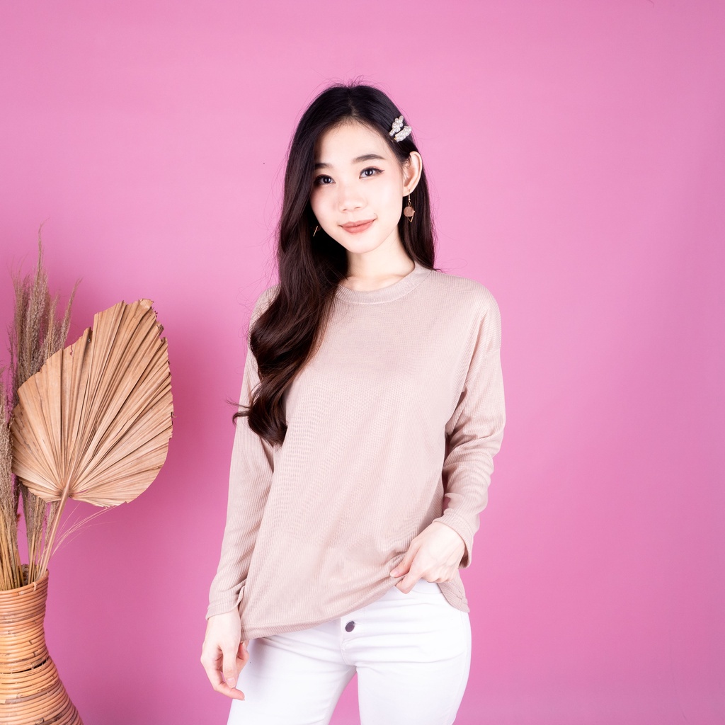 IL - Clarissa Top Knit RIB | Longsleeve Wanita Atasan Wanita Muslim