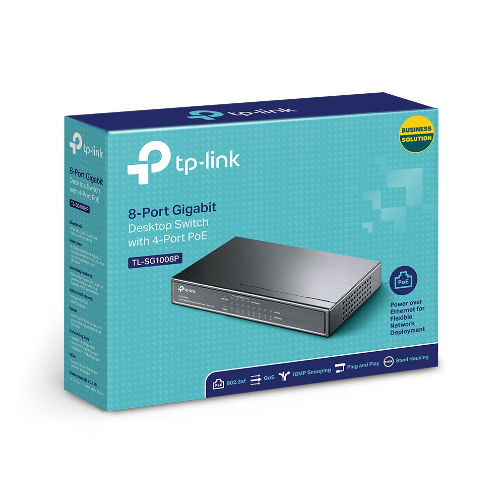 TP-Link Switch TL-SG1008P 8Port Gigabit Desktop Switch with 4port PoE