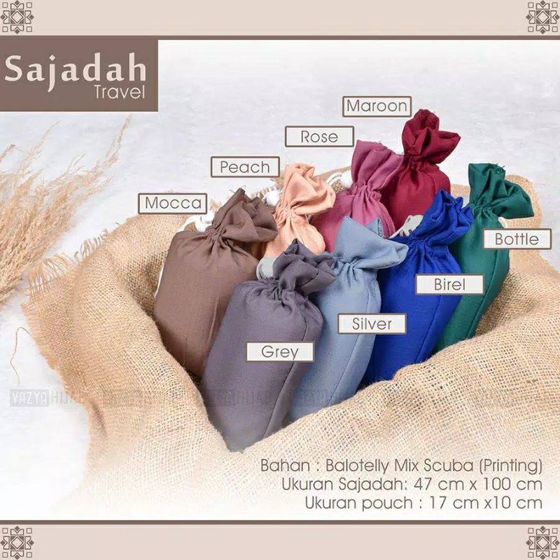 Kain sajadah traveling ringan tipis dompet praktis bordir