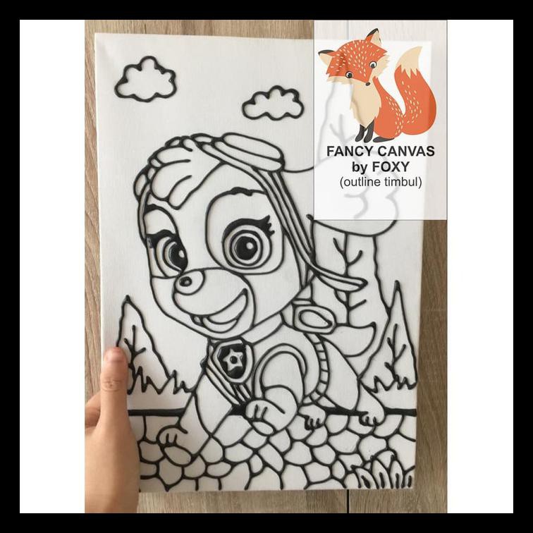 Diskon Kanvas Lukis Anak Gambar Skye Paw Patrol - Aktivitas Anak Kids Peralatan Melukis Al1
