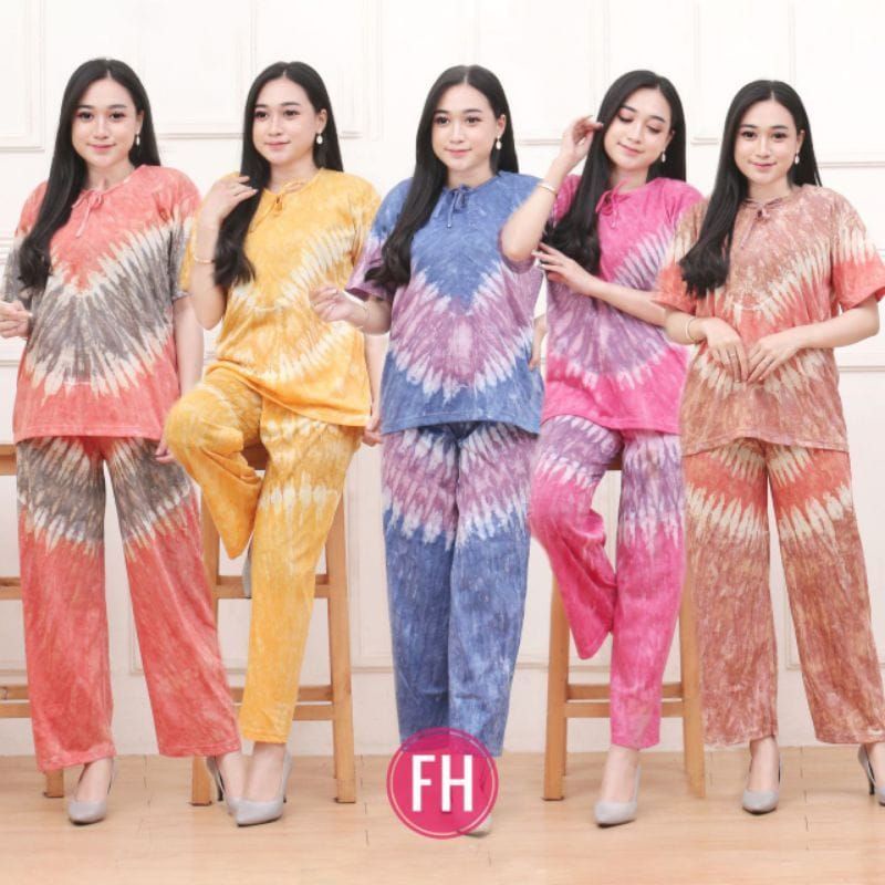 SET TIEDYE PANJANG/CELANA PENDEK/PIYAMA DEWASA/SET PIYAMA