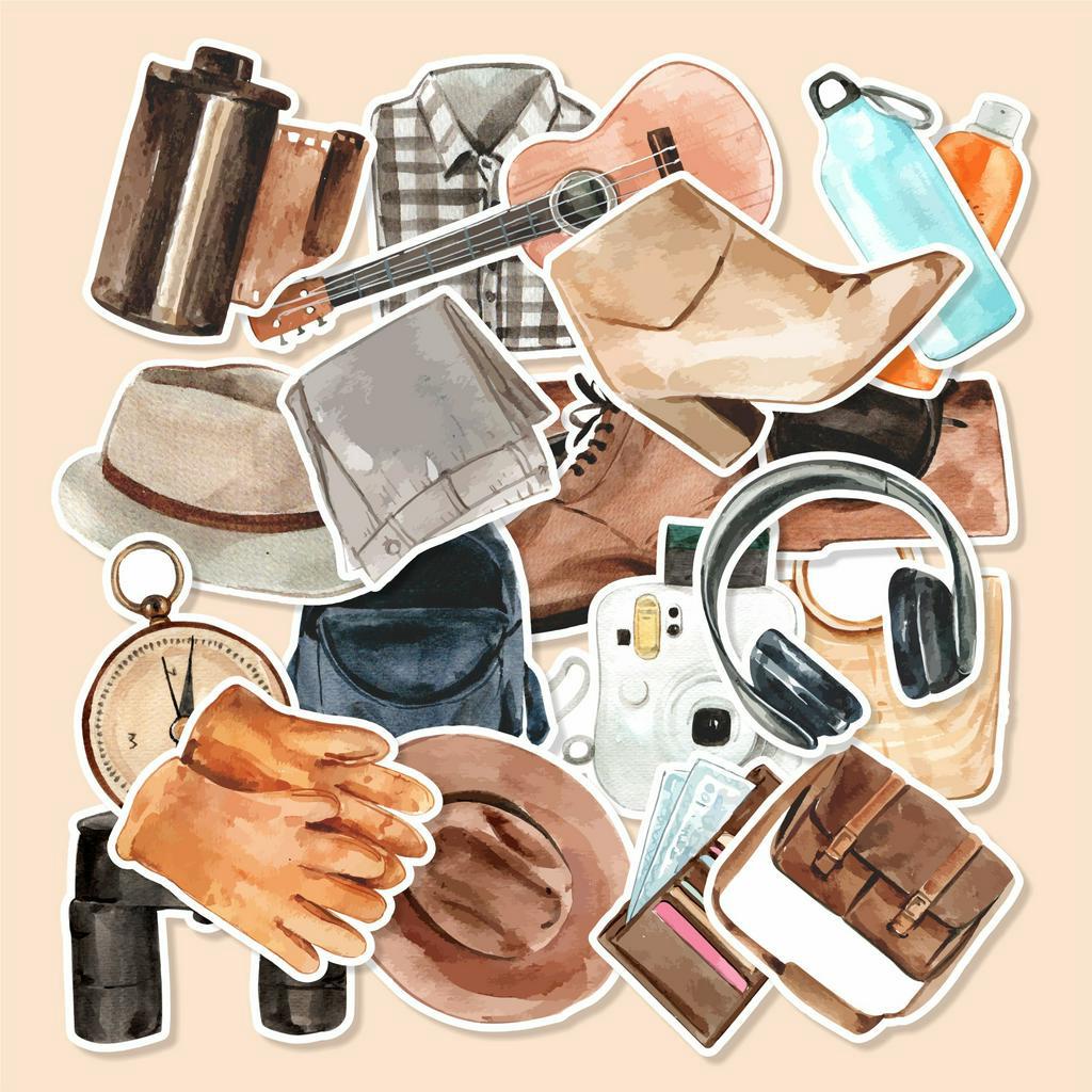 

( 50 pcs ) Random cetak stiker label satuan lucu tema LIBURAN\stiker murah/bisa cutting