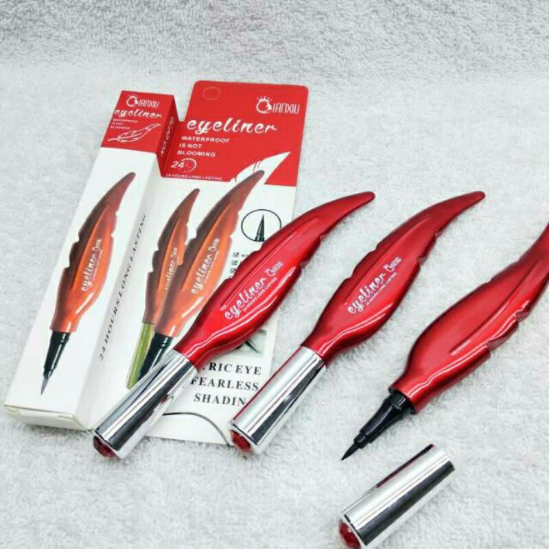 EYELINER 24 HOUR TAHAN AIR LONG LASTING BLACK (eyeliner daun merah)