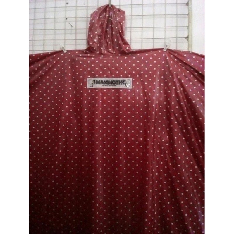 MAMMOTH JAS HUJAN PONCO LENGAN POLKADOT MAMMOTH / JAS HUJAN MANTEL/KELELAWAR MOTIF BINTIK POLKADOT BAHAN PVC TEBAL