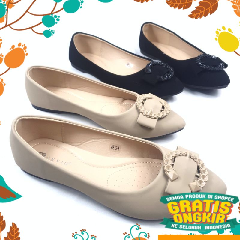 sepatu sendal pink salem grey ungu hijau muda tua dark light / sandal flat NGS AE12-8