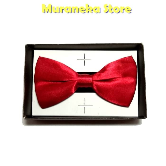 Dasi ANAK Kupu Kupu Bowtie Polos MERAH Pita WEDDING Kupu2 Pesta RED Bridesmaid Balita Anak2 TK Impor