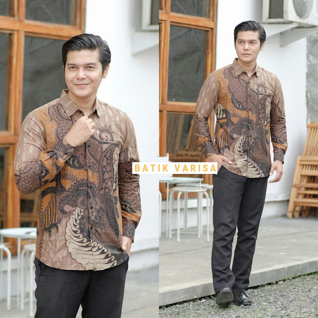 Baju Batik Pria Gus Azmi Syubbanul Muslimin Hadroh Azzahir Santri Muslim S M L XL  Modern Lengan Panjang