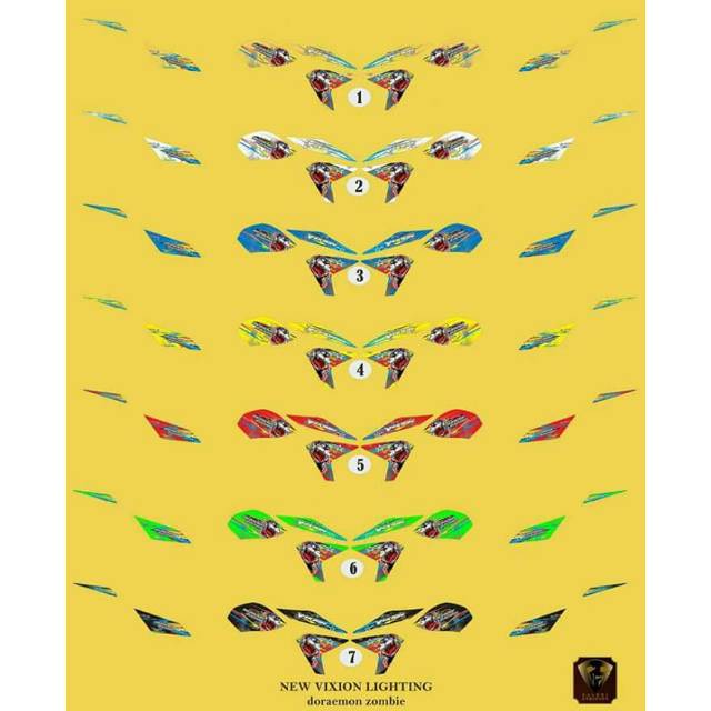 Striping Variasi New Vixion Lightning NVL Doraemon zombie