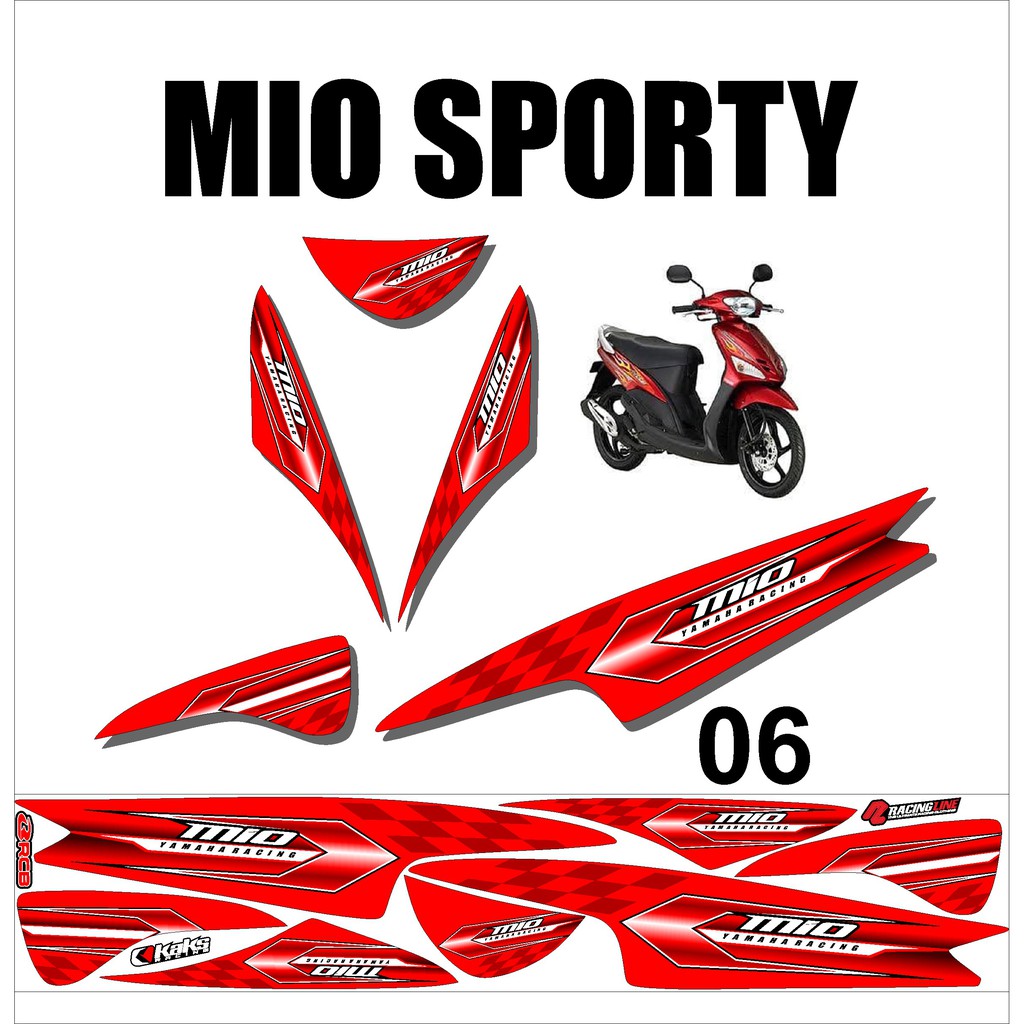 Stiker Sticker Striping Motor Variasi Yamaha MIO SPORTY Racing Murah Desain DS MIO - 6