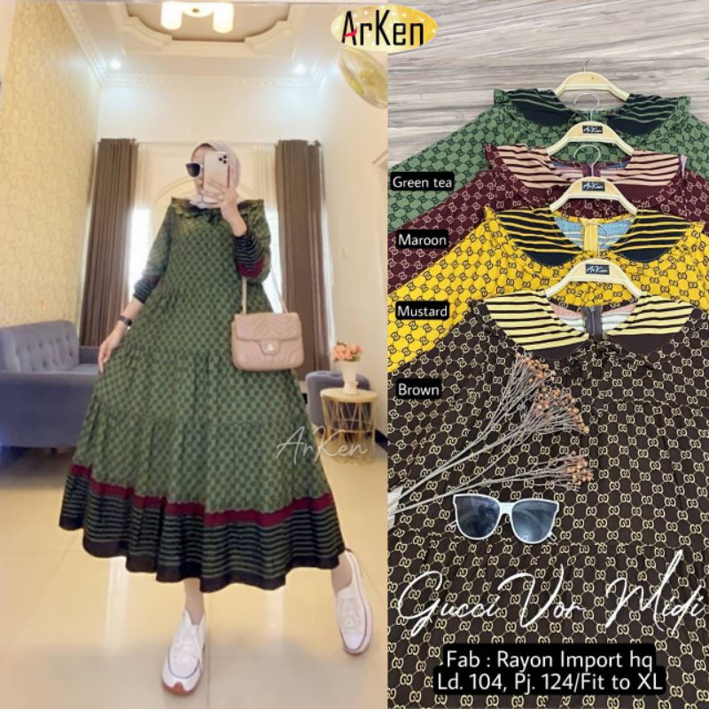 Gucci midi dress rayon import hq arken