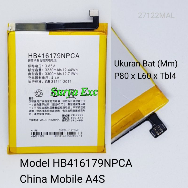 Baterai Mobile China A4s China Mobile A-4s Model 416179NPCA ORI