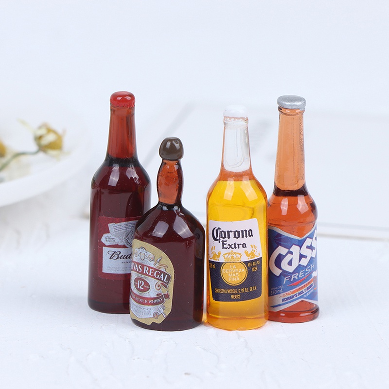 10pcs Miniatur Botol Wine Skala 1: 12 Untuk Dekorasi Dapur Rumah Boneka