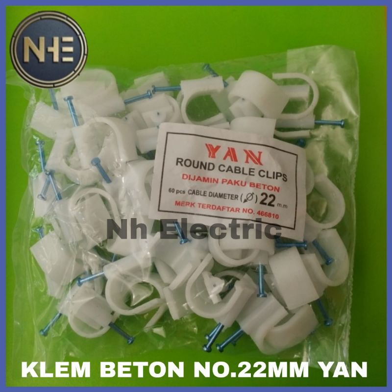 Klem Kabel No.22mm Yan - Klem Kabel Paku Beton No.22mm Yan