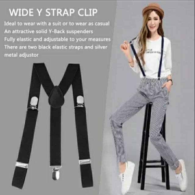 Suspender Bretel Pria Wanita Dewasa Tali Kodok Elastis Style Outfit Model Y Jojon