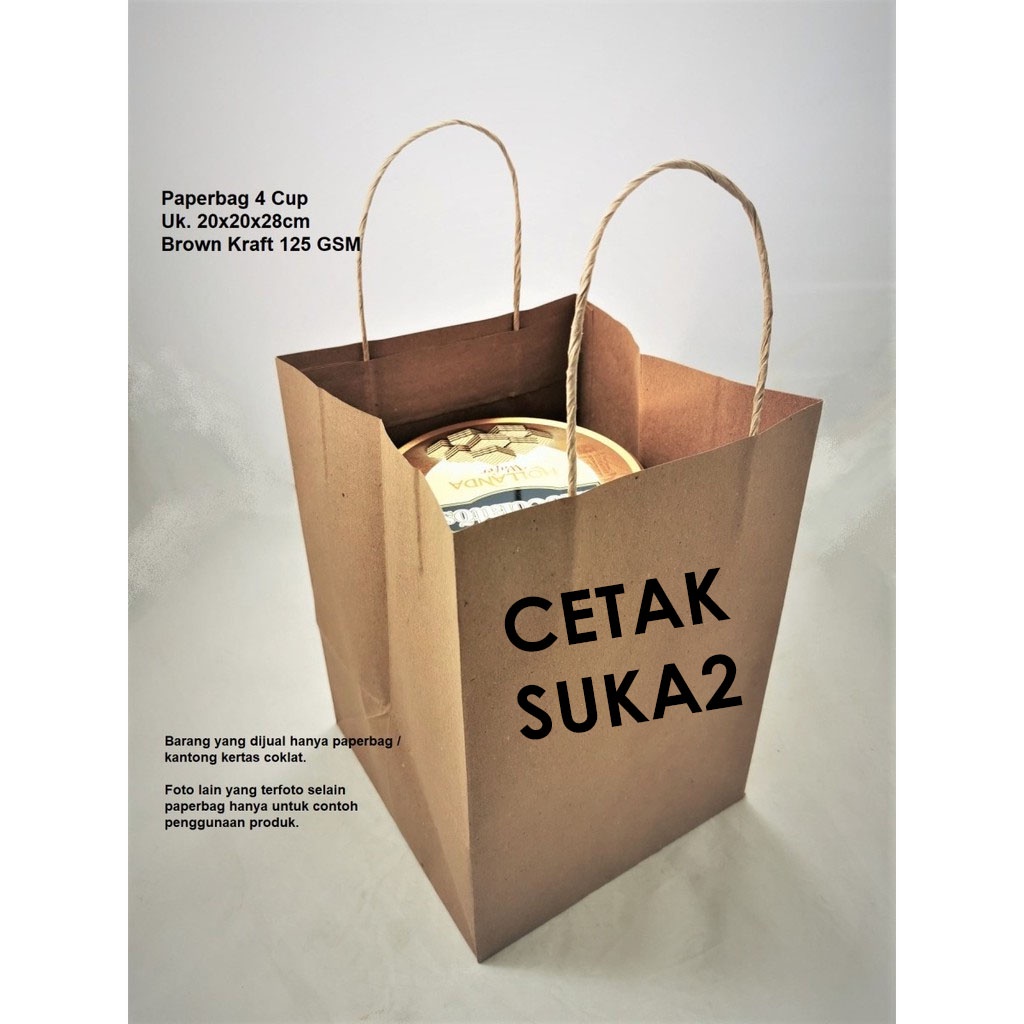 

Paper Bag Coklat Polos Besar 4 Cup 20x20x28 Paper Bag Kado Souvenir Packaging Olshop Kertas Kraft