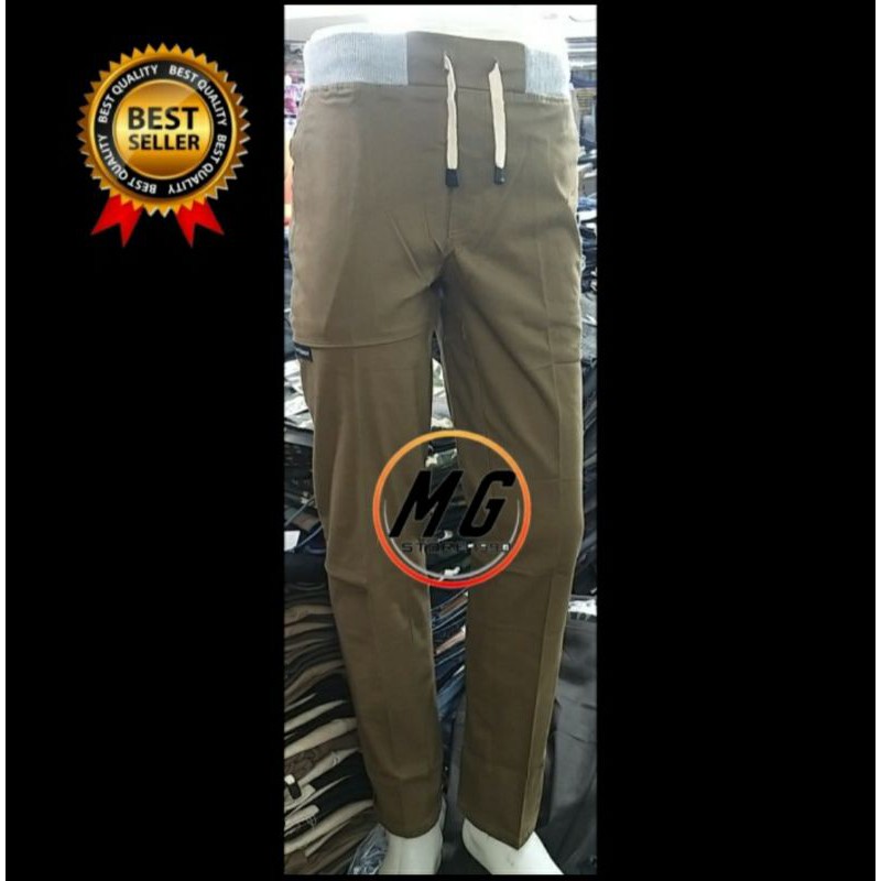 CELANA PANJANG FASHION CHINOS CHINO PINGGANG KARET PRIA WANITA TERBARU