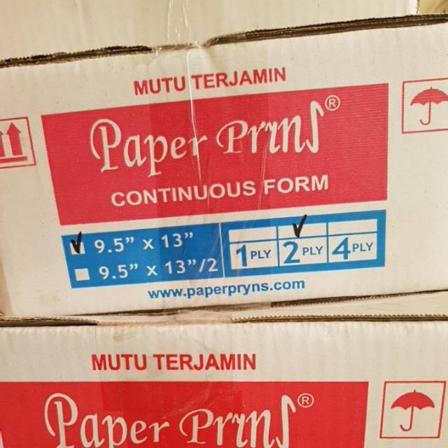 Kertas komputer continuous form 9,5x13&quot;inchi 2ply paper prins