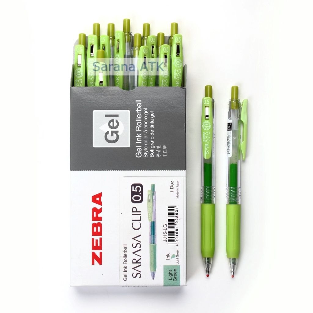 

Zebra Sarasa Clip JAPAN 0.5 Gel Ink Rollerball / Pulpen Gel Light Green - Pcs