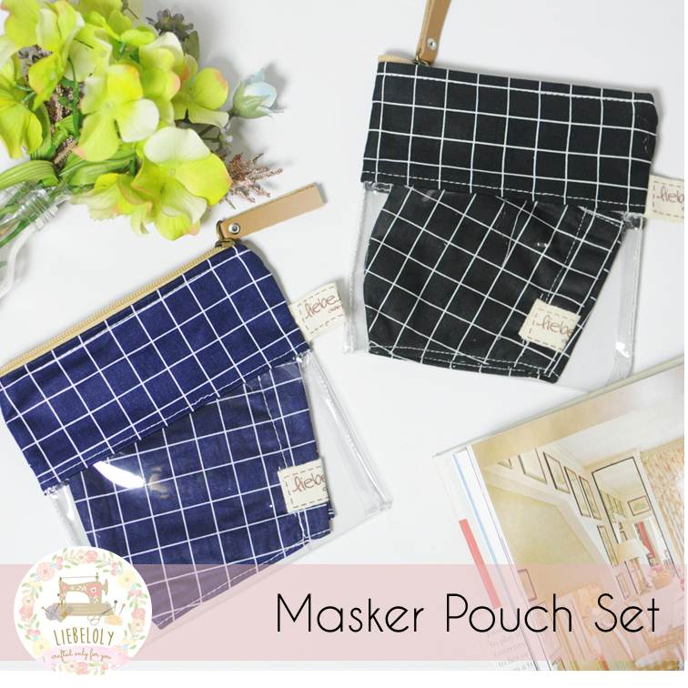 Liebeloly-Pouch Masker Set Transparan Square Series