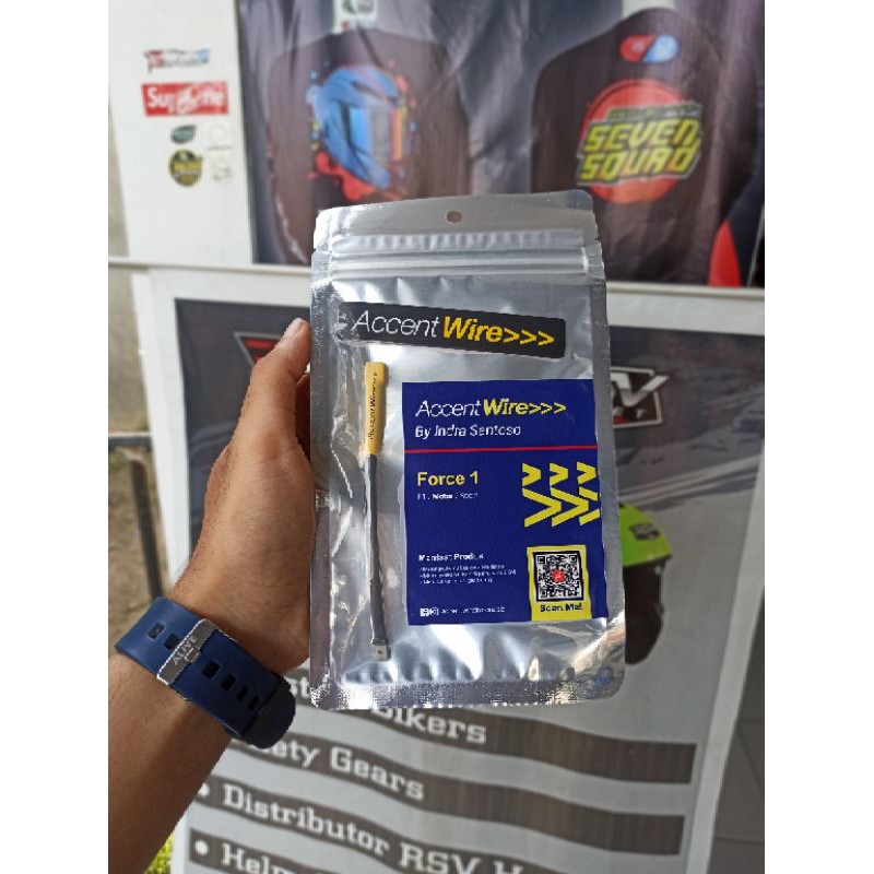 ACCENT WIRE KABEL SETAN PERFORMANCE BOOSTER MOTOR HITAM FORCE 1 SEVENB