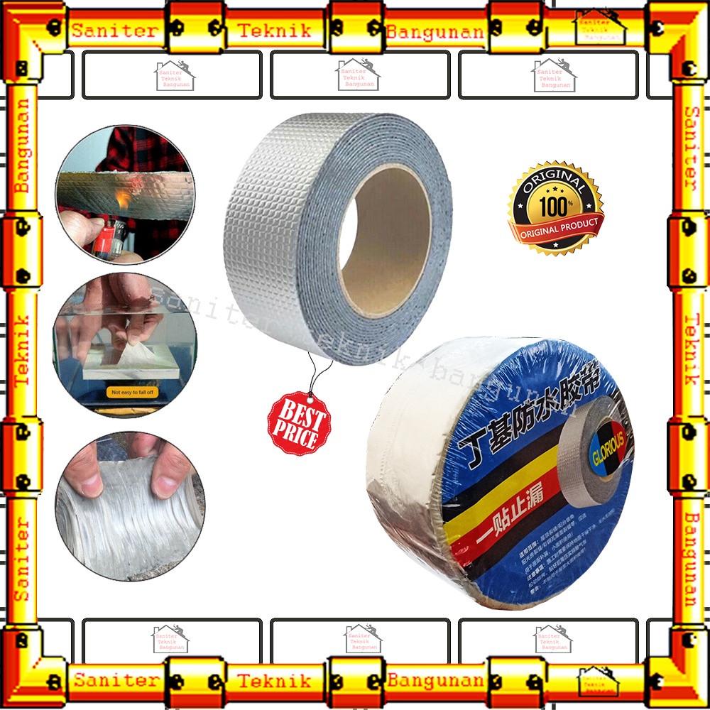 Lakban Seng Asbes Alumunium Foil Waterproof Tape 5CM X 5Meter