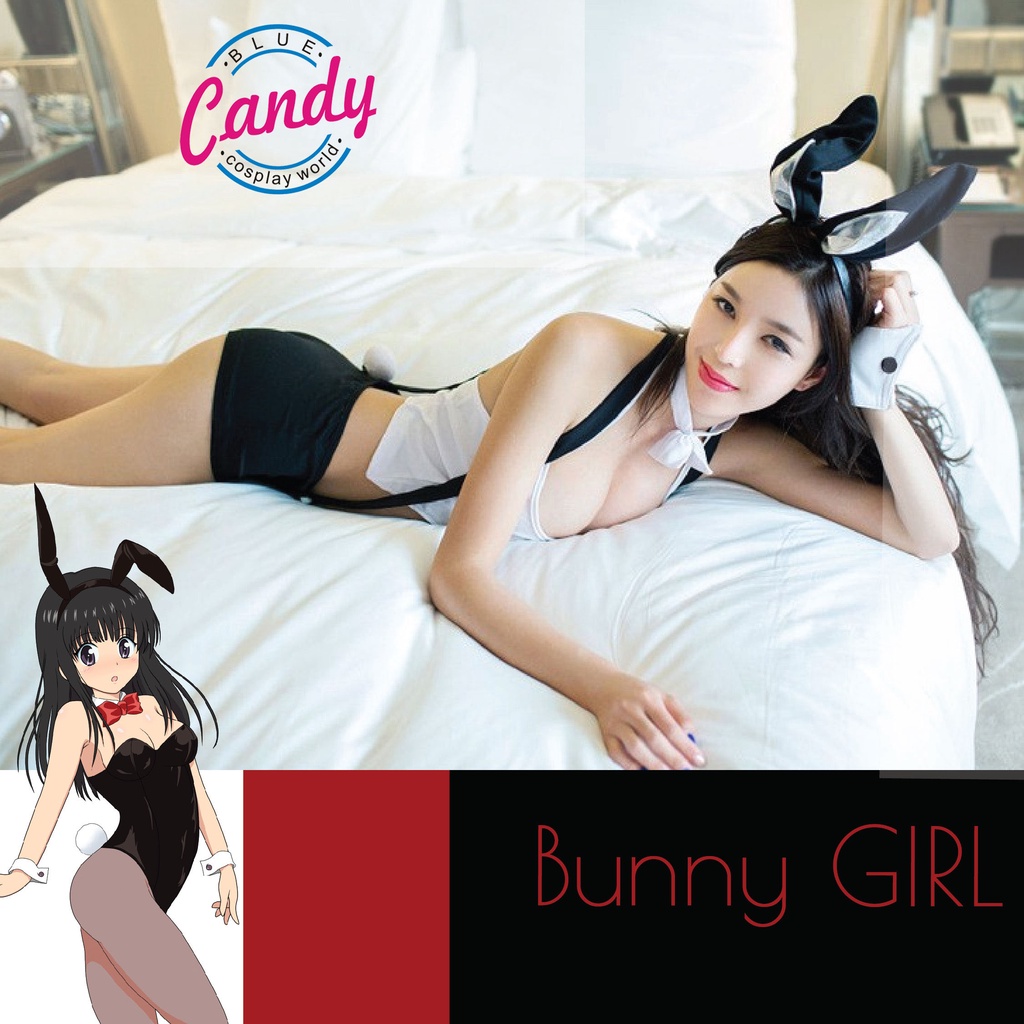 BlueCandy Cosplay Sexy Uniform Seragam Gadis Kelinci Kostum Bunny Girl