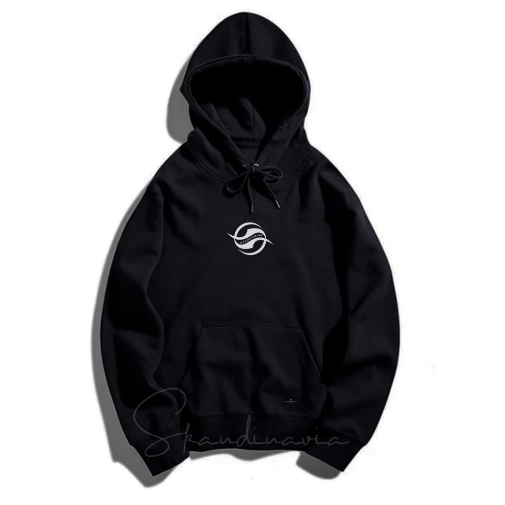 Skandinavia Hoodie Pria Sweater Pria Warna Hitam HoodiPola Korea Aesthetic ANCE Studios Beludru gamb