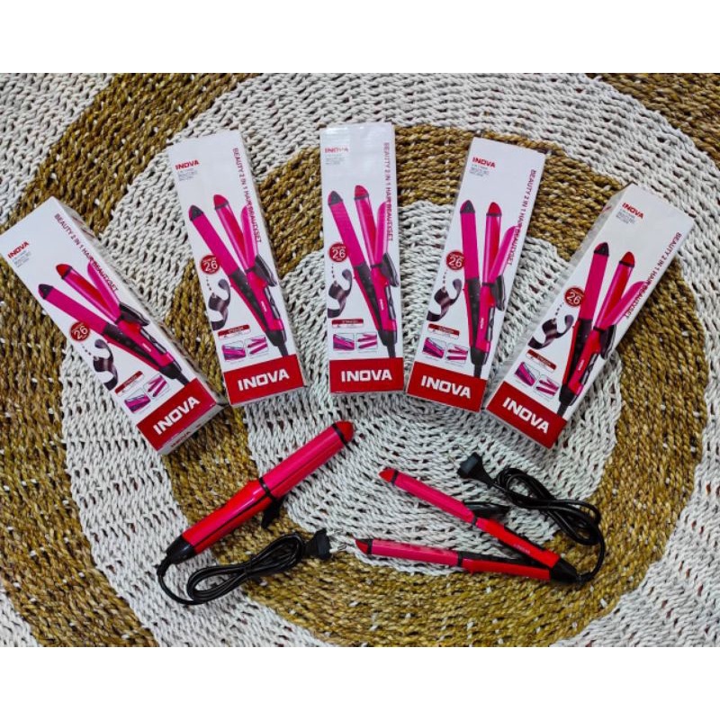 catok mini 2in1 curly straight keriting lurus inova-nova