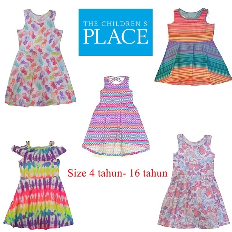 5th - 16th. Dress Children Place Sabrina dan Kutung Printed Unicorn Tie Dye Branded Original Anak