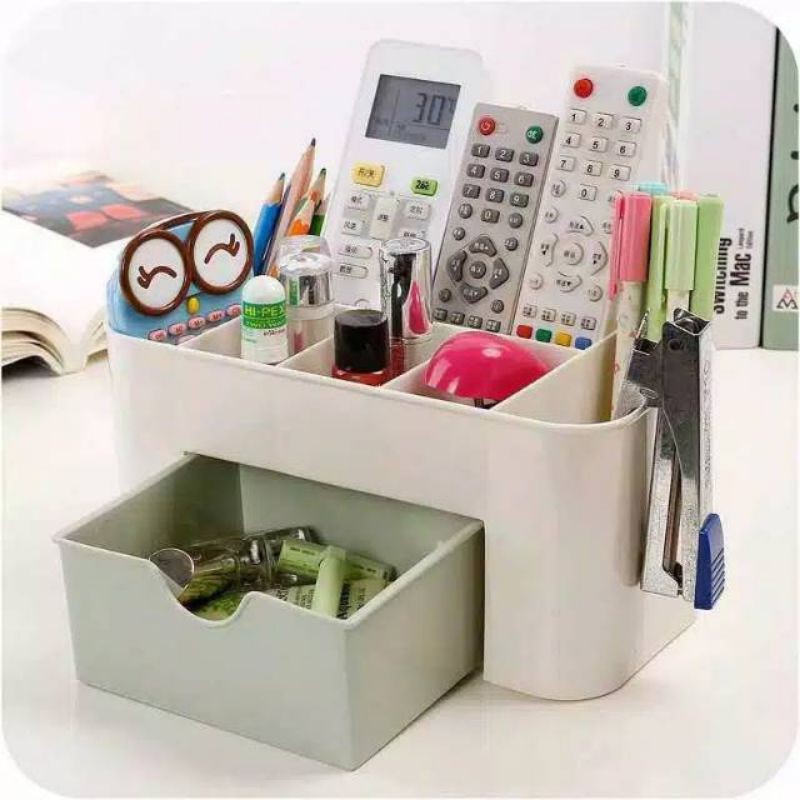 (BISA COD) Rak Meja Tempat Organizer Kosmetik ATK Multifungsi Laci Remote Tv AC Desktop Storage Box Organizer