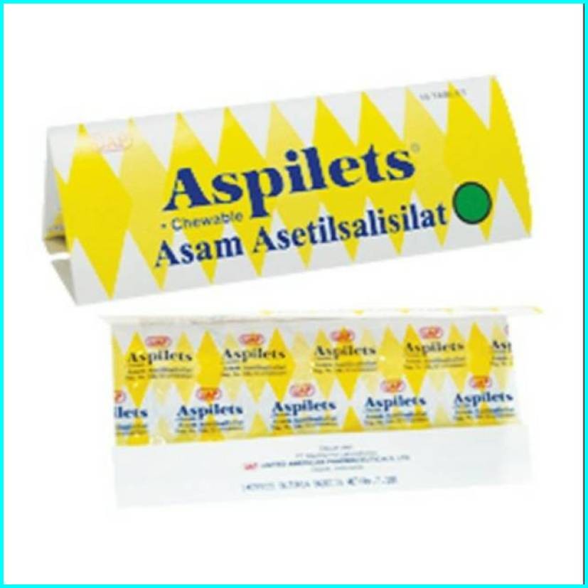 Jual ASPILETS CHEWABLE 80MG 1 STRIP 10 TAB | Shopee Indonesia