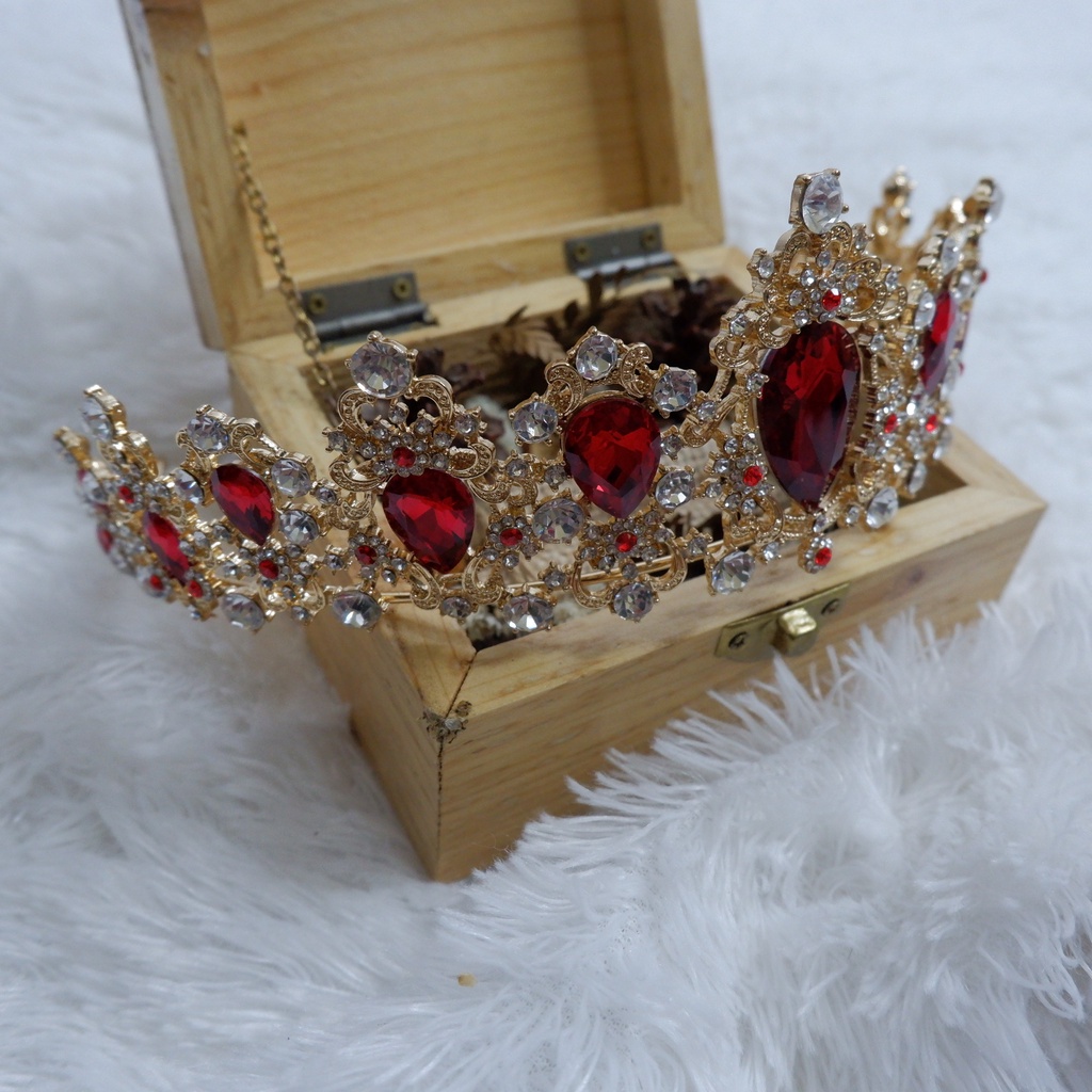 Mahkota/Tiara Rhine Stone Dueches Red