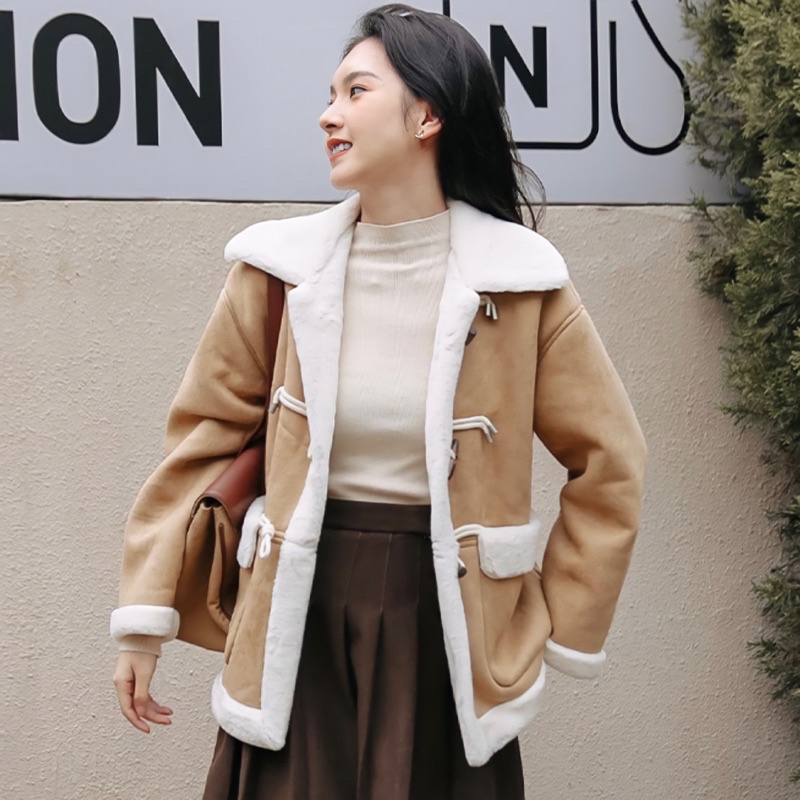 Fur coat Yoona import mantel wanita bulu hangat premium korean style jacket korea jaket oversized big size tebal