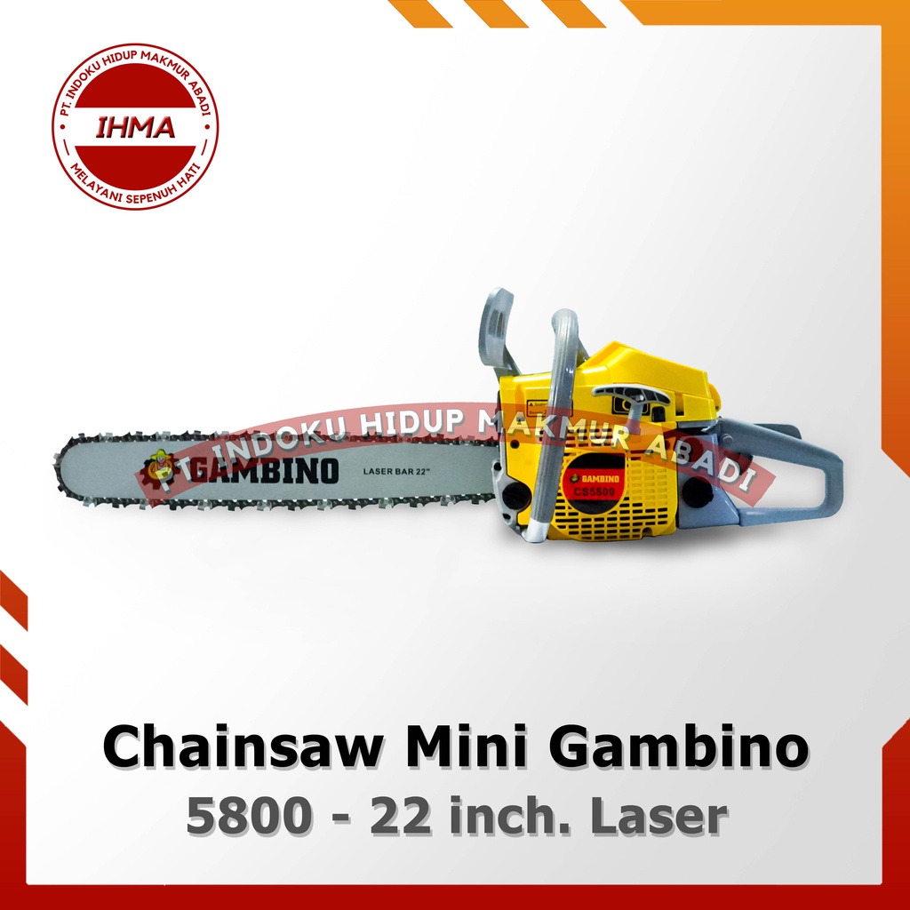 Chainsaw Gambino 5800 22 inch. LASER – Mesin Gergaji Kayu Mini